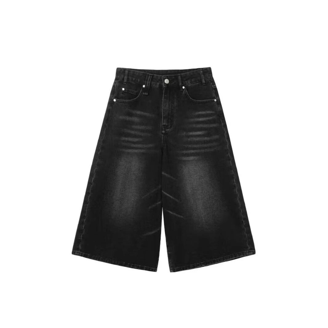 レディース パンツ ボトムス ガウチョパンツ デニムパンツ 膝下 7分丈 クロップド丈 ストレート ファスナー ポケット ハイウエスト ボタン シンプル カジュアル かっこいい レトロ ラフ メンズライク ボーイッシュ スポーティー ルーズ 個性的 アメリカン アクティブ ワイルド 無地 春 夏 オールシーズン ママ 通勤 学生 お出かけ お泊まり アウトドア イベント 旅行 公園 女子会 休日 お花見 トレンド 定番 XS S M L XL 2XL 3XL 小さいサイズ 大きいサイズ ゆったり グレー