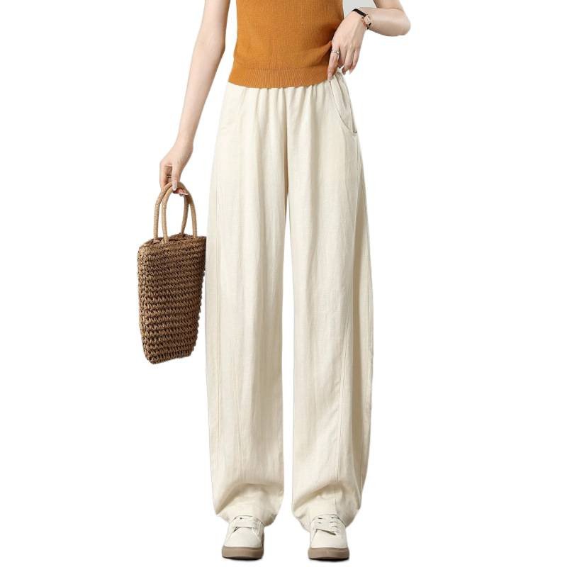 レディース パンツ ワイド コットン 綿 リネン 春夏 カジュアル 大きいサイズ 春 白 夏 ワイドパンツ 薄手 麻