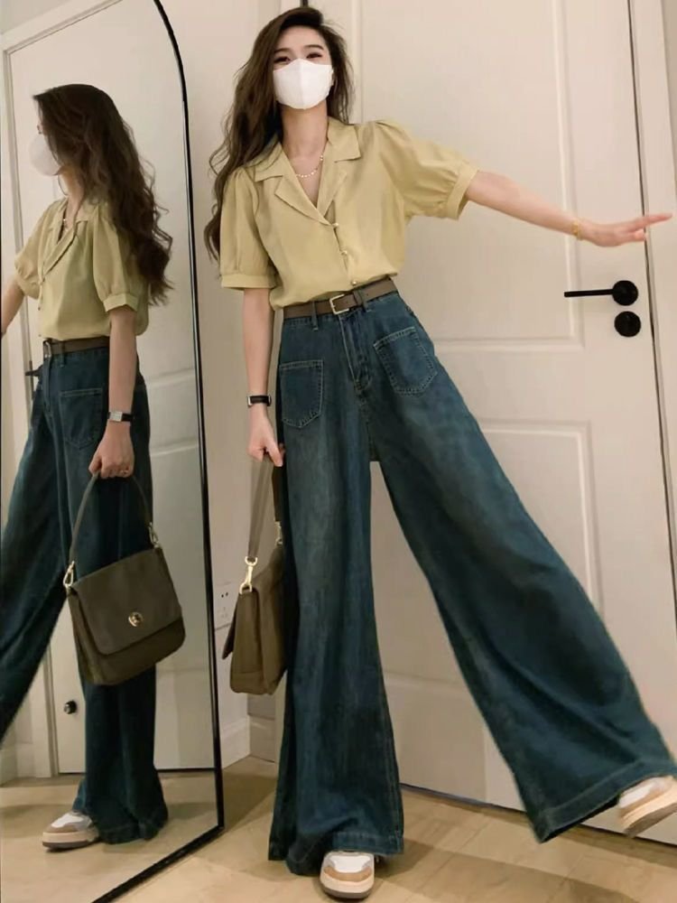 レディース パンツ ゆったり ワイド コットン 綿 春夏 カジュアル レトロ 大きいサイズ 春 夏 美脚 ドレープ ハイウエスト 都会的