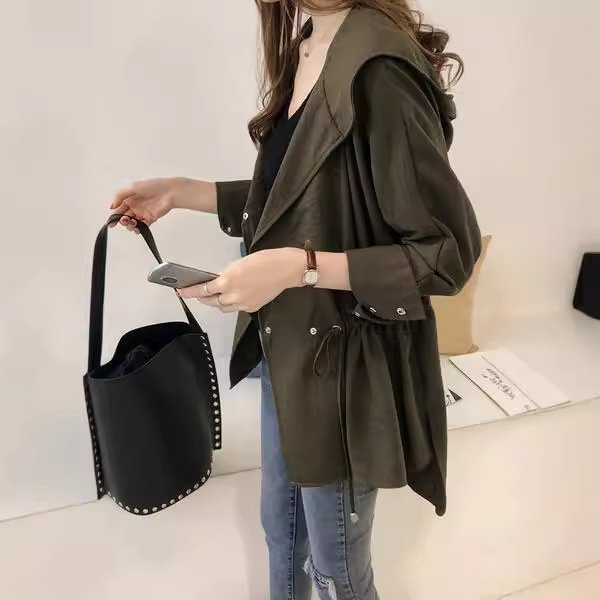 レディース カーディガン コート 長袖 無地 ゆったり コットン 綿 春夏 カジュアル 春 夏 シンプル ロング 切り替えデザイン フード ポリエステル