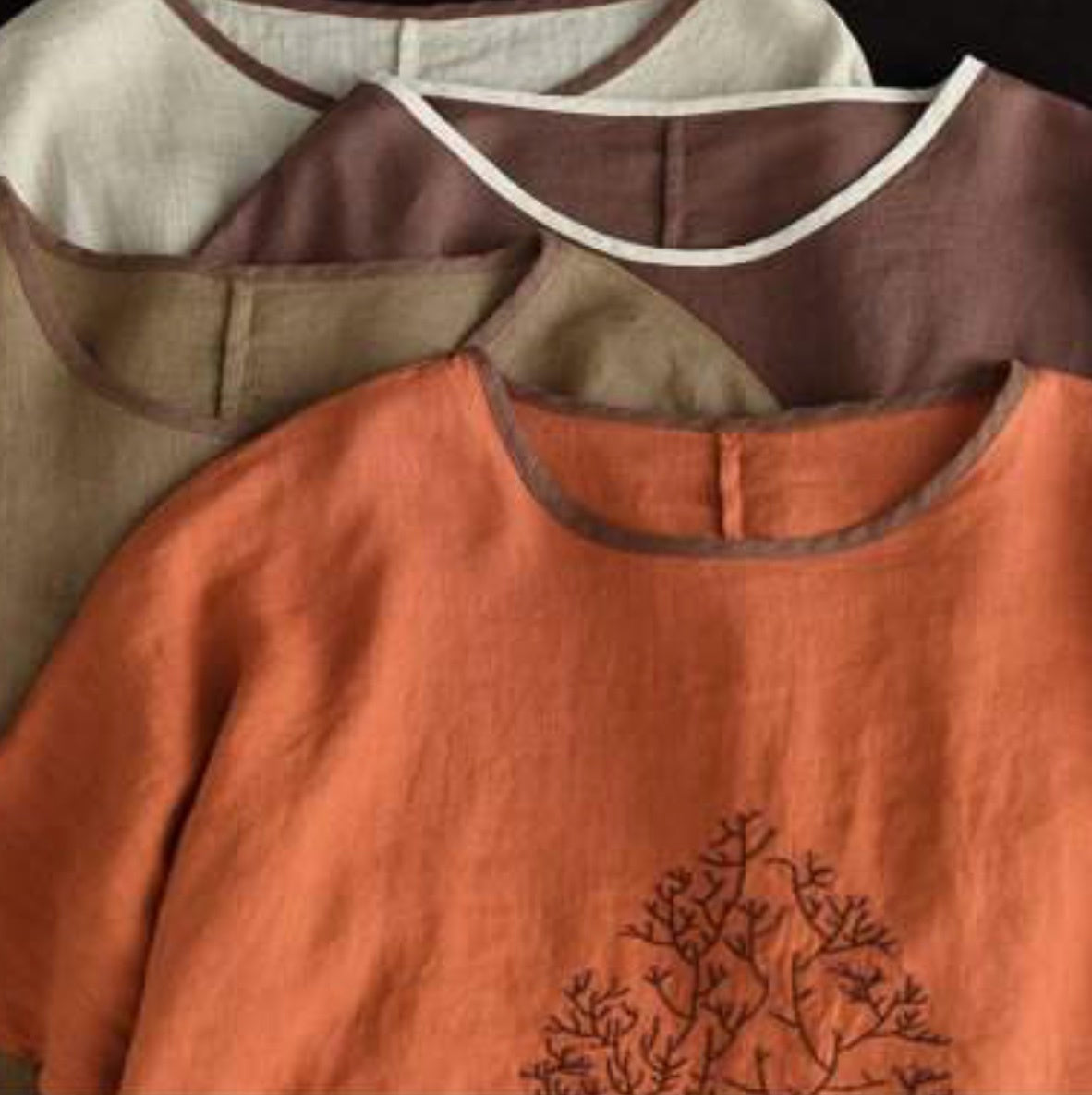 レディース トップス カットソー プルオーバー パイピング Tシャツ 半袖 ラウンドネック ストリート ハイウエスト ドロスト リネン 綿 コットン 麻 かわいい 大人可愛い きれいめ シンプル カジュアル おしゃれ レトロ プレッピー アクティブ ナチュラル リーフ ボタニカル 夏 お出かけ イベント リゾート 旅行 公園 女子会 休日 楽ちん 普段使い 着回し M L XL 2XL 3XL 4XL 小さいサイズ 大きいサイズ ビッグ ゆったり ゆる 茶色 ブラウン オフホワイト ベージュ オレンジ