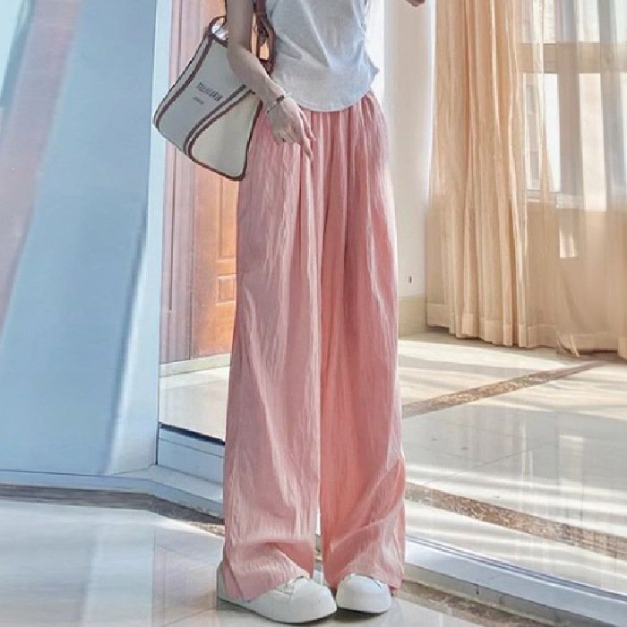 レディース パンツ ゆったり ワイド 春夏 カジュアル 春 夏 ロング ストレート ワイドパンツ 薄手 ゆる ドレープ ハイウエスト ストレッチ ポリエステル UVカット