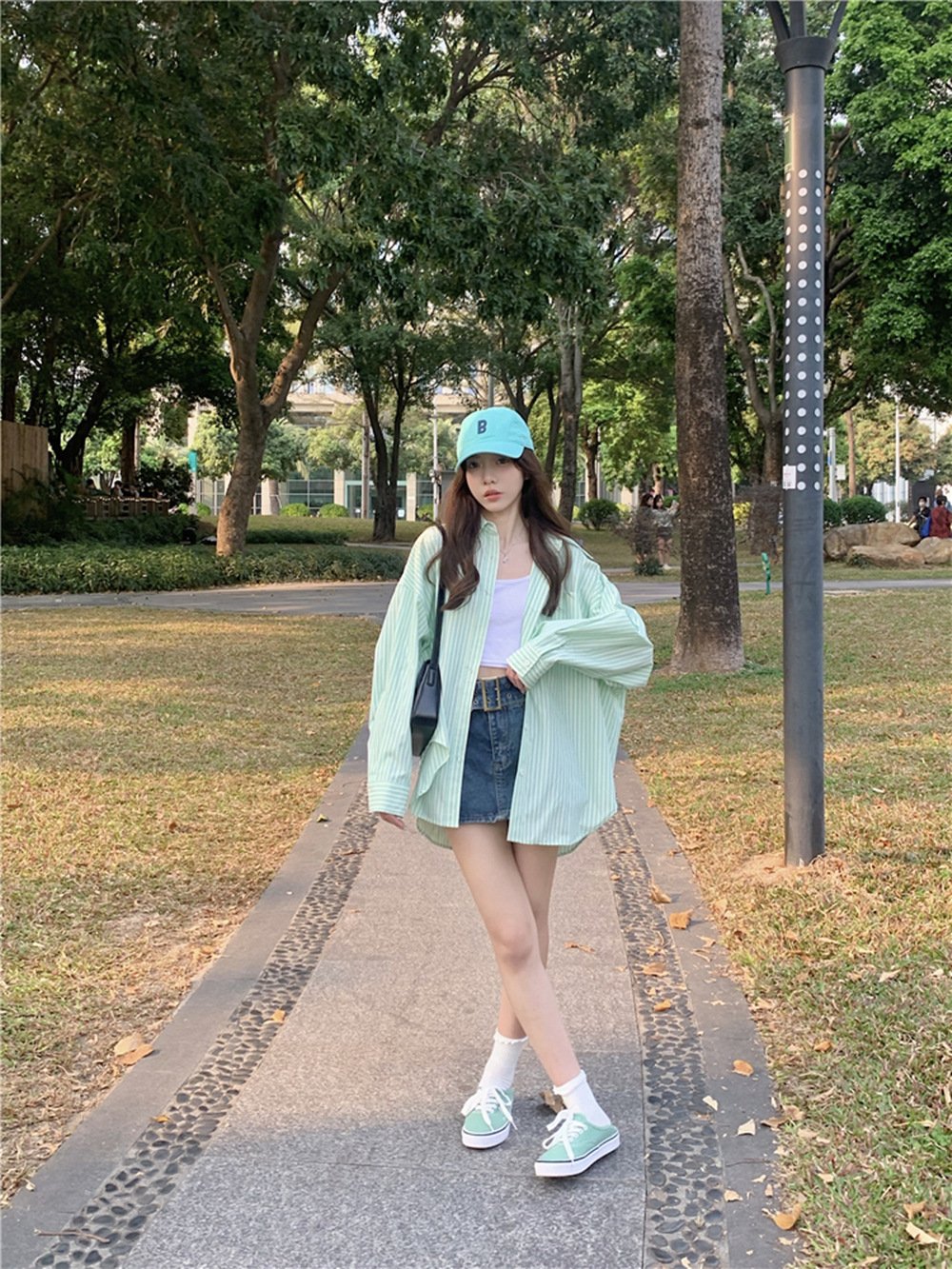 レディース シャツ ジャケット 長袖 ボーダー ストライプ ゆったり スリム 春夏 カジュアル 前開き 春 夏 都会的 グリーン ポリエステル UVカット