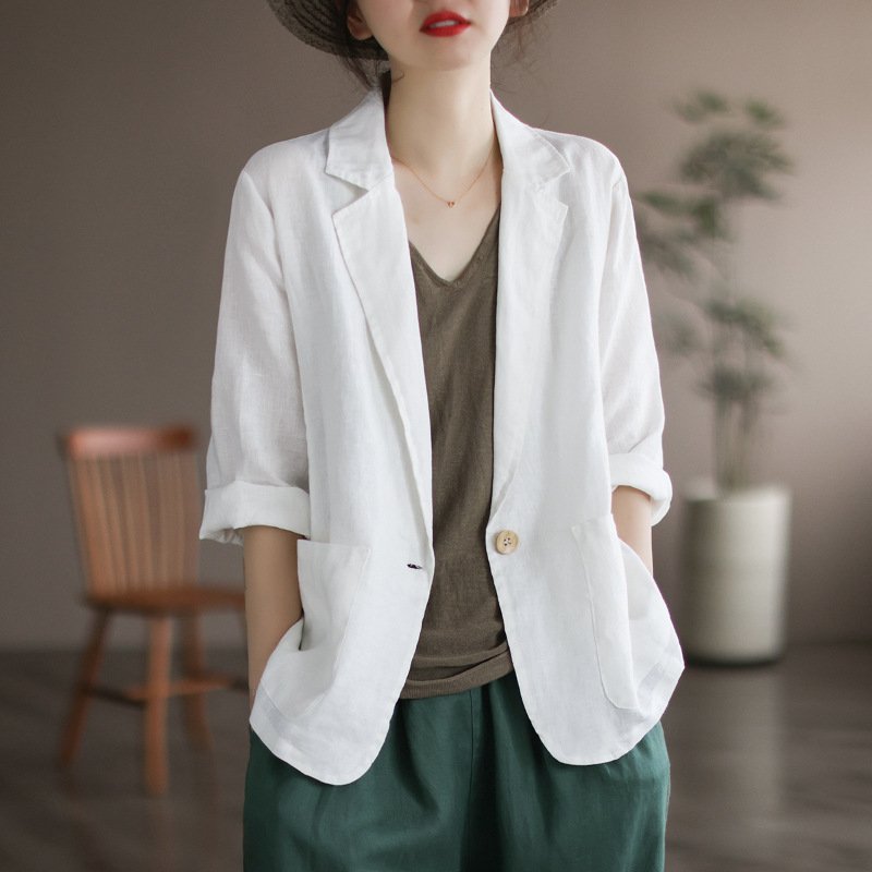 コート ゆったり コットン 綿 麻 春夏 カジュアル 春 ショート 夏 切り替えデザイン レギュラー ポリエステル