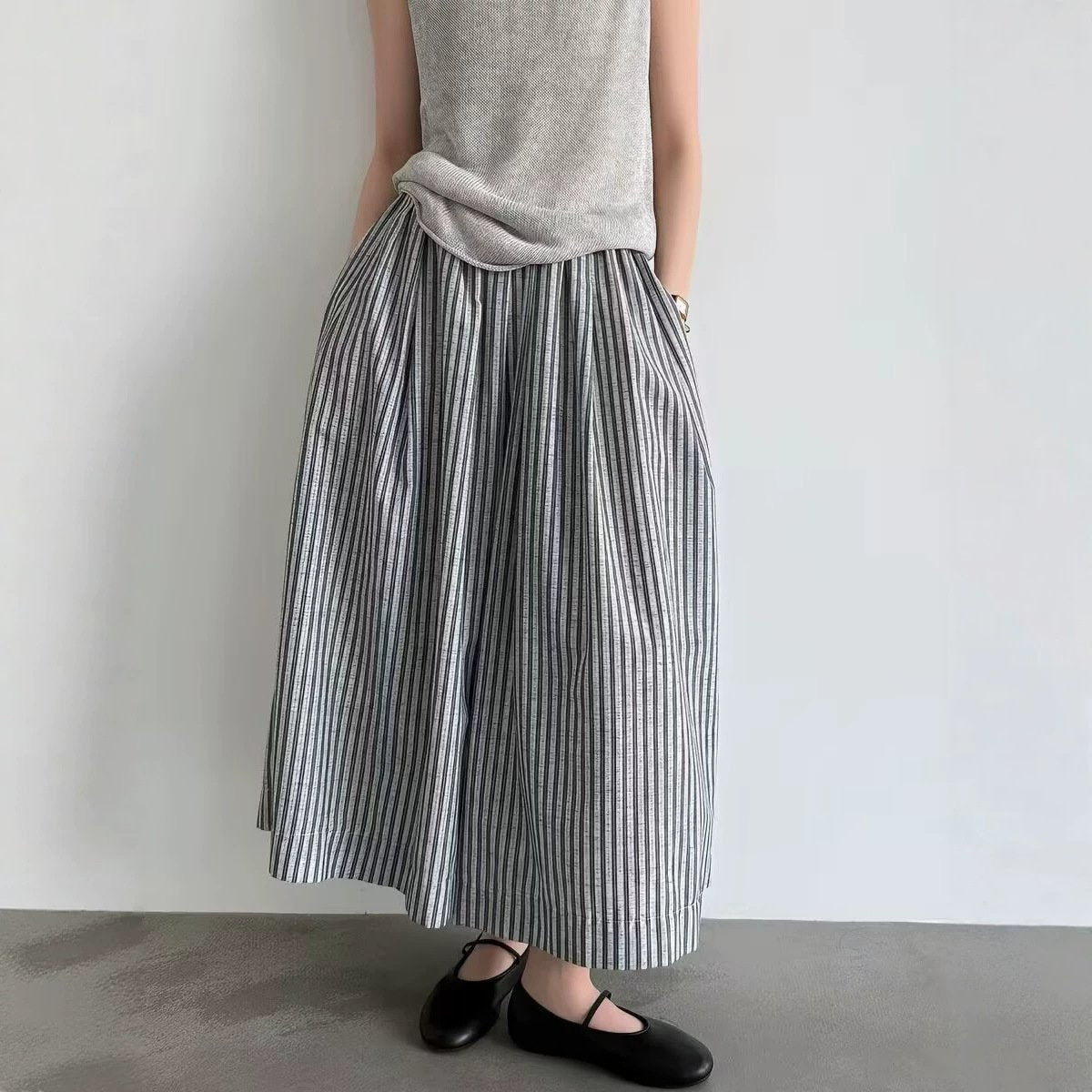 レディース パンツ ワイド コットン 綿 麻 春夏 カジュアル レトロ 春 夏 ワイドパンツ ウエストゴム 都会的
