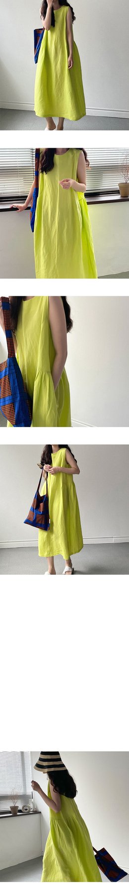 ワンピース ノースリーブ 無地 秋 冬 袖なし ラウンドネック シンプル リゾート ロング ミディアム丈
