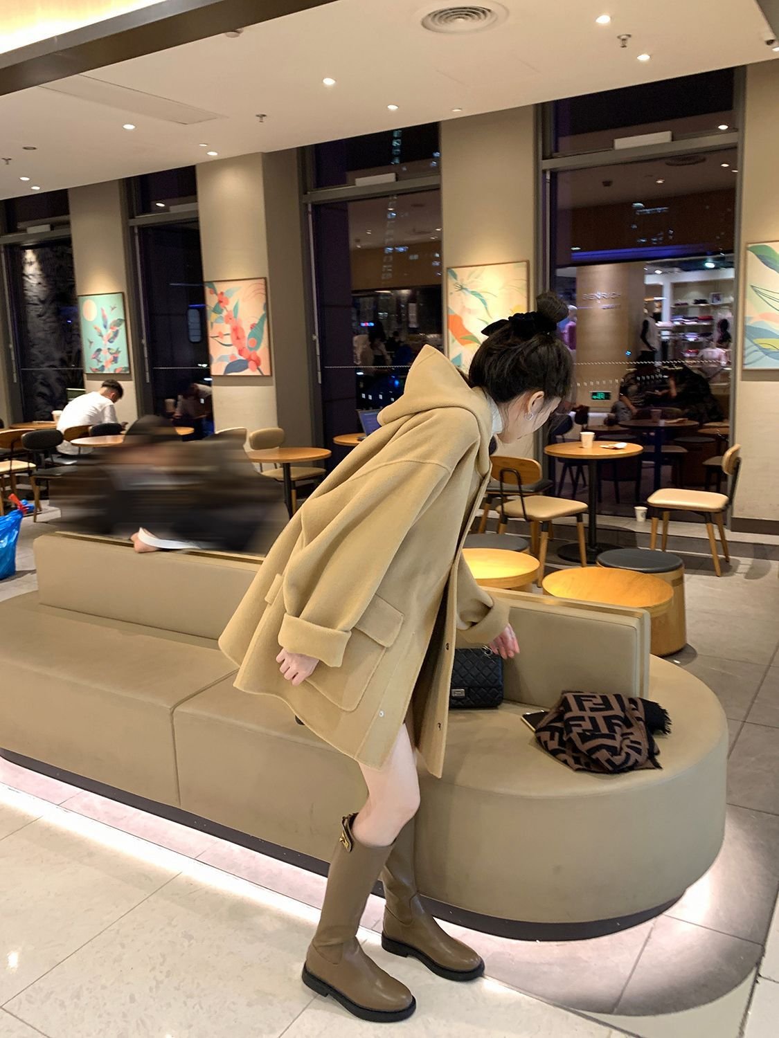 レディース コート 長袖 無地 スリム 秋冬 秋 シンプル 冬 ロング ウール フード リバーシブル