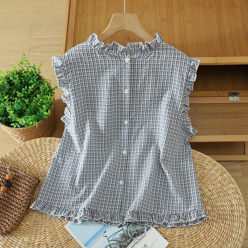 トップス Tシャツ ノースリーブ ボーダー ストライプ ゆったり スリム コットン 綿 春夏 きれいめ 通勤 体型カバー 袖なし 春 夏 フリル シャツ