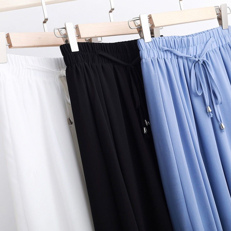 レディース パンツ ボトムス ロングパンツ ワイドパンツ 9分丈 アンクル丈 ワイド フレア フェミニン プリーツ シフォン スリット サイドスリット ハイウエスト ドロスト かわいい 大人可愛い きれいめ シンプル 上品 おしゃれ ラフ ガーリー 抜け感 ラブリー キュート 無地 春 夏 デート お出かけ 休日 楽ちん 体型カバー 美脚 脚長 インスタ映え S M L XL 2XL 3XL 4XL 5XL 小さいサイズ 大きいサイズ ビッグ ゆったり ゆる 白 ホワイト 黒 ブラック 水色 ライトブルー
