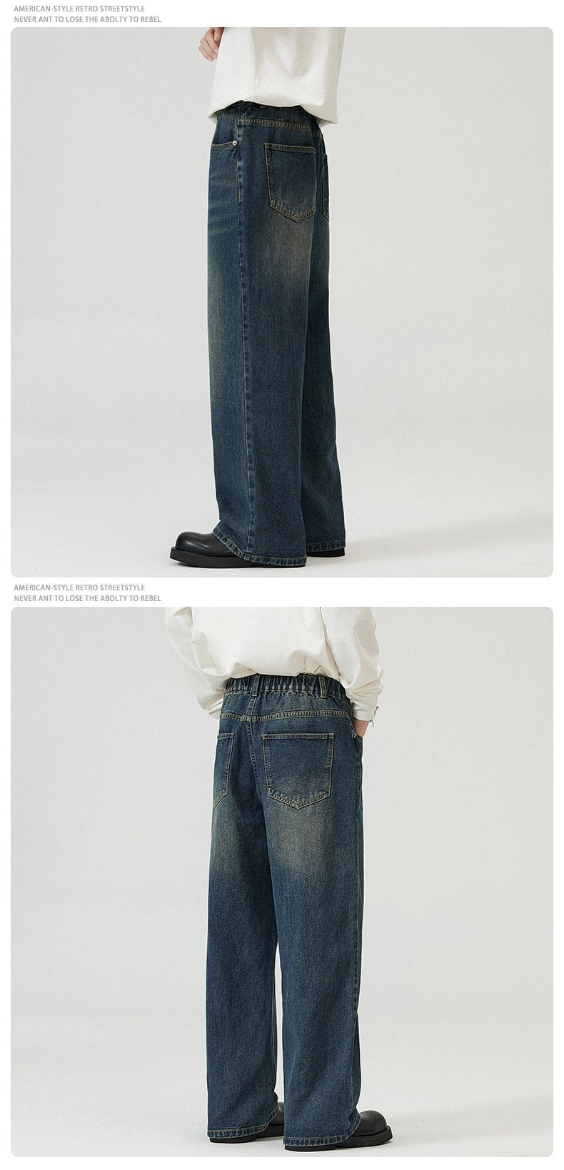 レディース パンツ ワイド レトロ 男女兼用 ストレート ワイドパンツ ウォッシュ