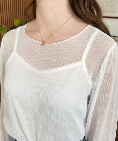 ブラウス シャツ トップス 長袖 無地 春夏 きれいめ 通勤 前開き 春 夏 レース シンプル 韓国ファッション シフォン 透け感 都会的