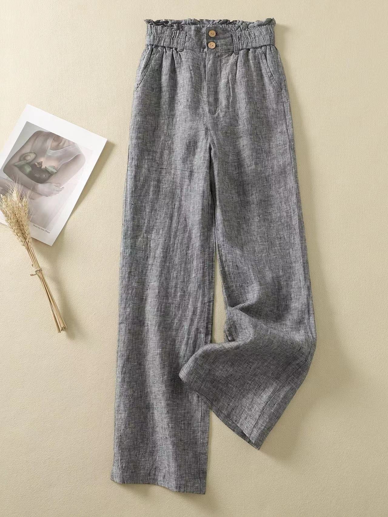 レディース パンツ ワイド コットン 綿 リネン 春夏 カジュアル きれいめ 春 夏 上品 薄手 ハイウエスト ポリエステル