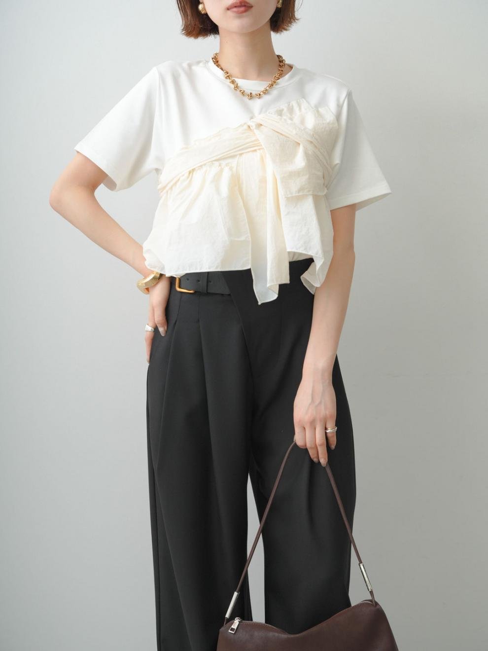レディース トップス Tシャツ 半袖 無地 コットン 綿 春夏 春 白 夏 シンプル 上品 シャツ 襟付き