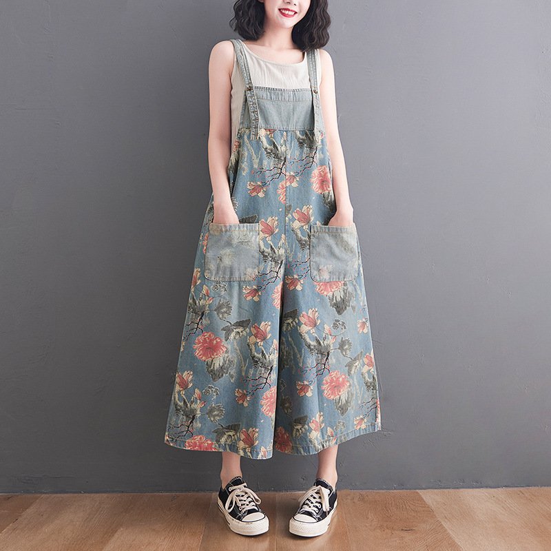 レディース パンツ プリント ワイド 夏 大きいサイズ 上品 ワイドパンツ