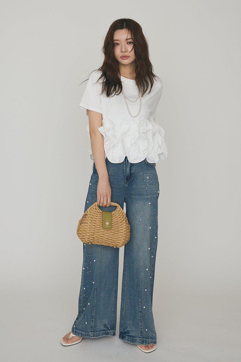 レディース トップス Tシャツ 半袖 無地 コットン 綿 春夏 春 夏 フラワー レース シンプル 刺繍 シャツ