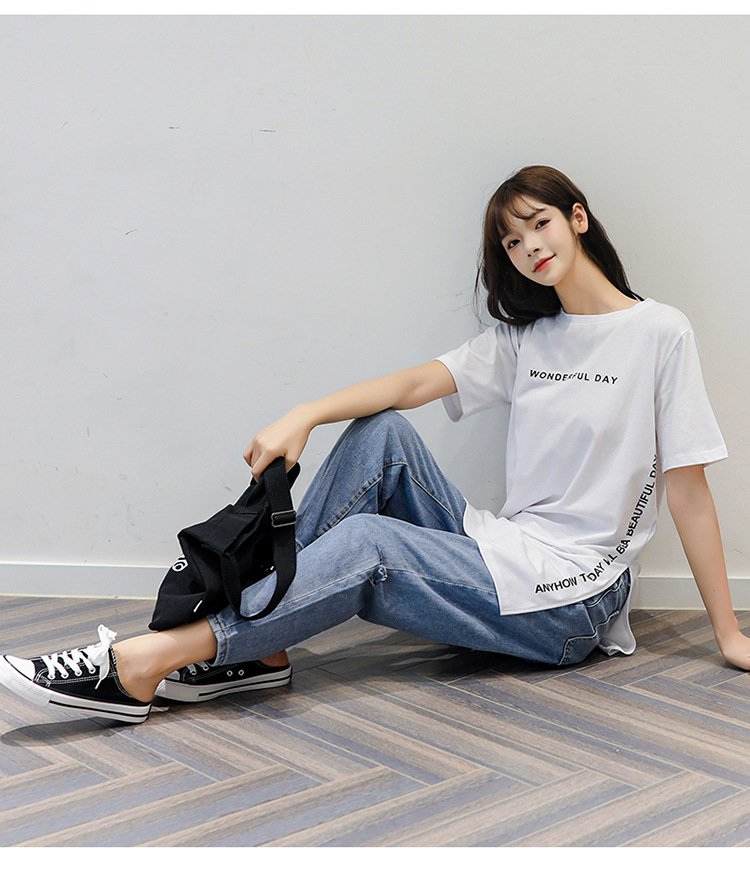 レディース Tシャツ 半袖 プリント ゆったり 春夏 カジュアル 春 夏 ラウンドネック シャツ ミディアム
