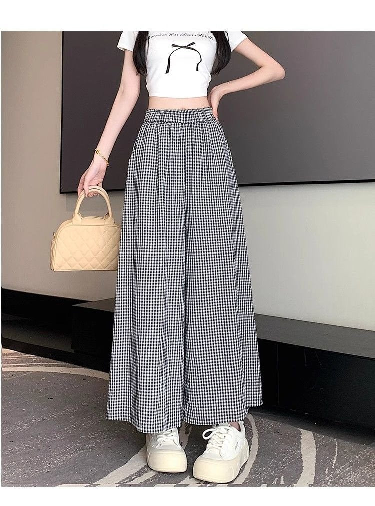 レディース パンツ スカート ボーダー ストライプ ゆったり ワイド 春夏 カジュアル 春 夏 ワイドパンツ 切り替えデザイン ドレープ ポリエステル