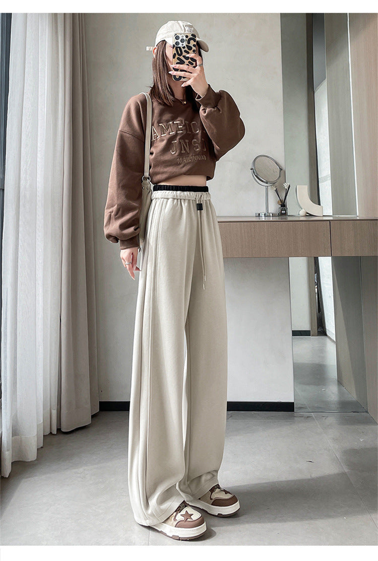 レディース パンツ ボトムス ロングパンツ ワイドパンツ ロング ワイド ストレート 裾ワイド ポケット ハイウエスト ウエストゴム 薄手 大人可愛い シンプル カジュアル おしゃれ かっこいい こなれ感 個性的 主役級 存在感 都会的 無地 秋 冬 ロングシーズン ママ デート お出かけ 旅行 合コン 韓国 オルチャン 体型カバー 美脚 脚長 普段使い 着回し モテ 清楚 流行 インスタ映え 定番 S M L XL 2XL 大きいサイズ 黒 ブラック グレー ワインレッド アプリコット ネイビー