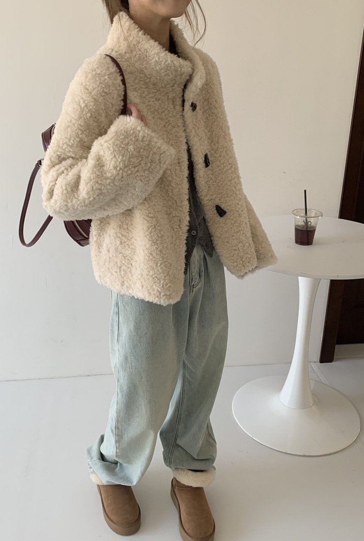 レディース ジャケット 長袖 秋冬 秋 カジュアル ショート 膝丈 冬 ハイネック ボア スタンドカラー アウター ボアジャケット