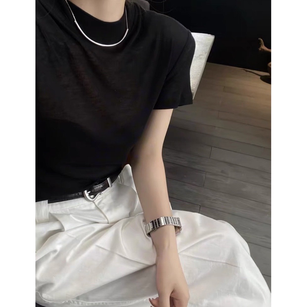 レディース トップス Tシャツ 半袖 無地 ゆったり スリム 春夏 カジュアル 体型カバー 春 夏 ラウンドネック シンプル グレー シャツ ウール 切り替えデザイン レギュラー ポリエステル