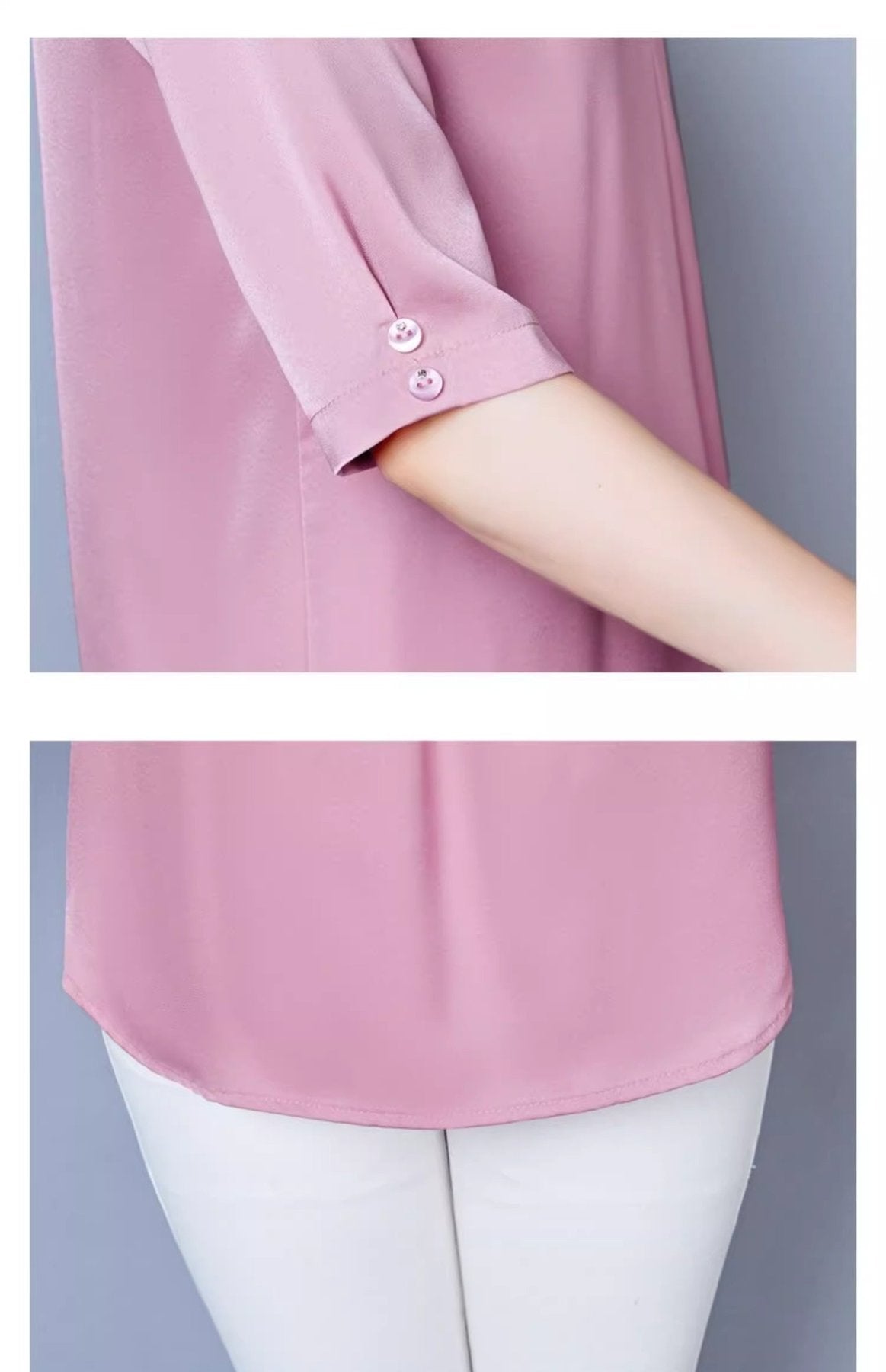 レディース シャツ トップス 無地 ゆったり 春夏 大きいサイズ おしゃれ 夏服 前開き Vネック 春 夏 膝丈 シンプル ママ ポリエステル