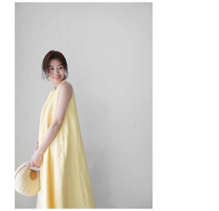 ワンピース ドレス ノースリーブ 無地 春夏 きれいめ 通勤 袖なし 春 夏 ラウンドネック シンプル ロング 上品