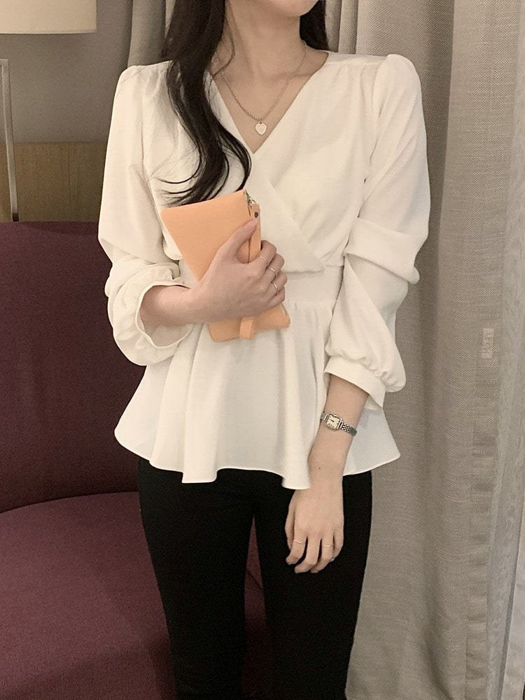 レディース シャツ ジャケット 長袖 ボーダー ストライプ 春 秋 春夏 前開き Vネック シフォン リボン ウエストリボン 切り替えデザイン