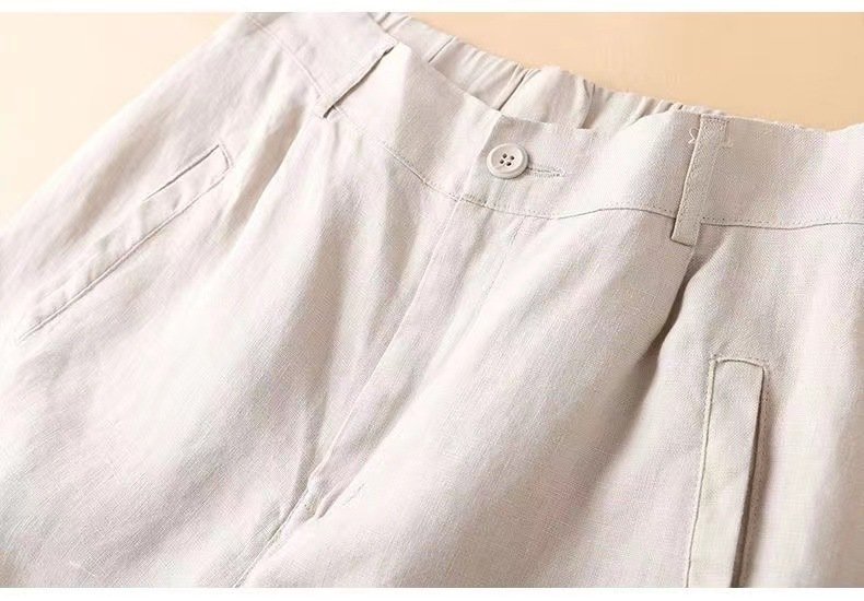レディース パンツ ゆったり ワイド コットン 綿 麻 春夏 カジュアル きれいめ レトロ 春 夏 スリム 上品 薄手 ハイウエスト ポリエステル