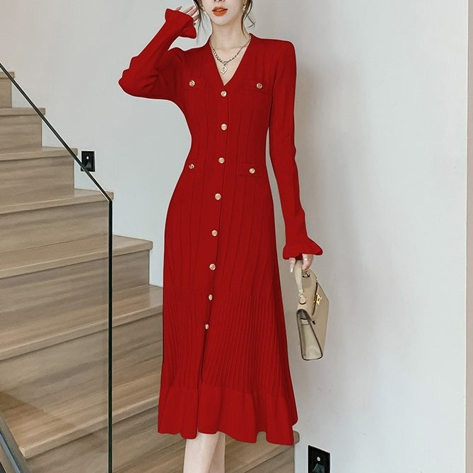 ワンピース ミモレ丈ワンピース 長袖 深Vネック 前開き ボタン タイト ミモレ丈 かわいい 可愛い 大人可愛い きれいめ シンプル レトロ おしゃれ かっこいい カジュアル こなれ感 個性的 魅力的 主役級 存在感 抜け感 秋 冬 ベーシック ナチュラル エレガント フェミニン 無地 女性用 レディース ママ OL 通勤 オフィス 学生 通学 デート お出かけ ランチ 旅行 休日 カフェ ディナー ショッピング コンパ 普段使い デイリー 着回し 重ね着 脚長 S M L XL トレンド モテ