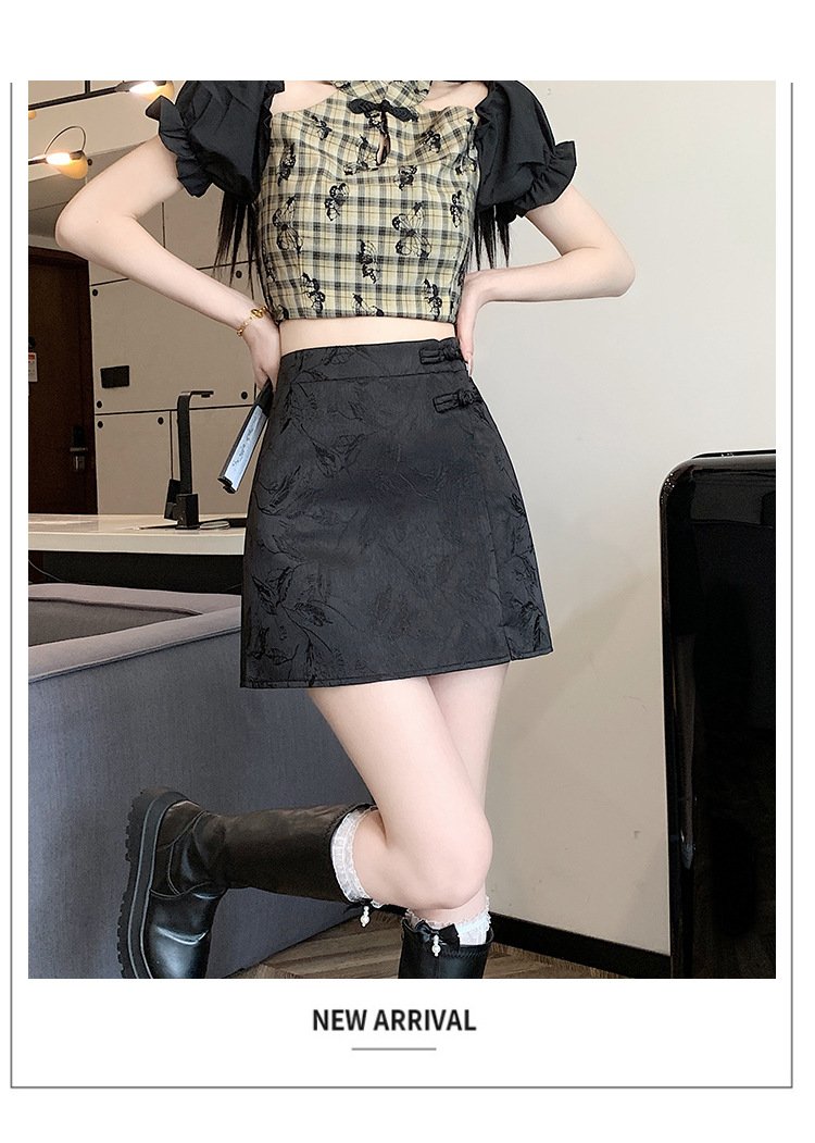 レディース スカート スリム 春夏 きれいめ 春 ショート 夏 上品 Aライン エスニック ハイウエスト ショートスカート ボタン