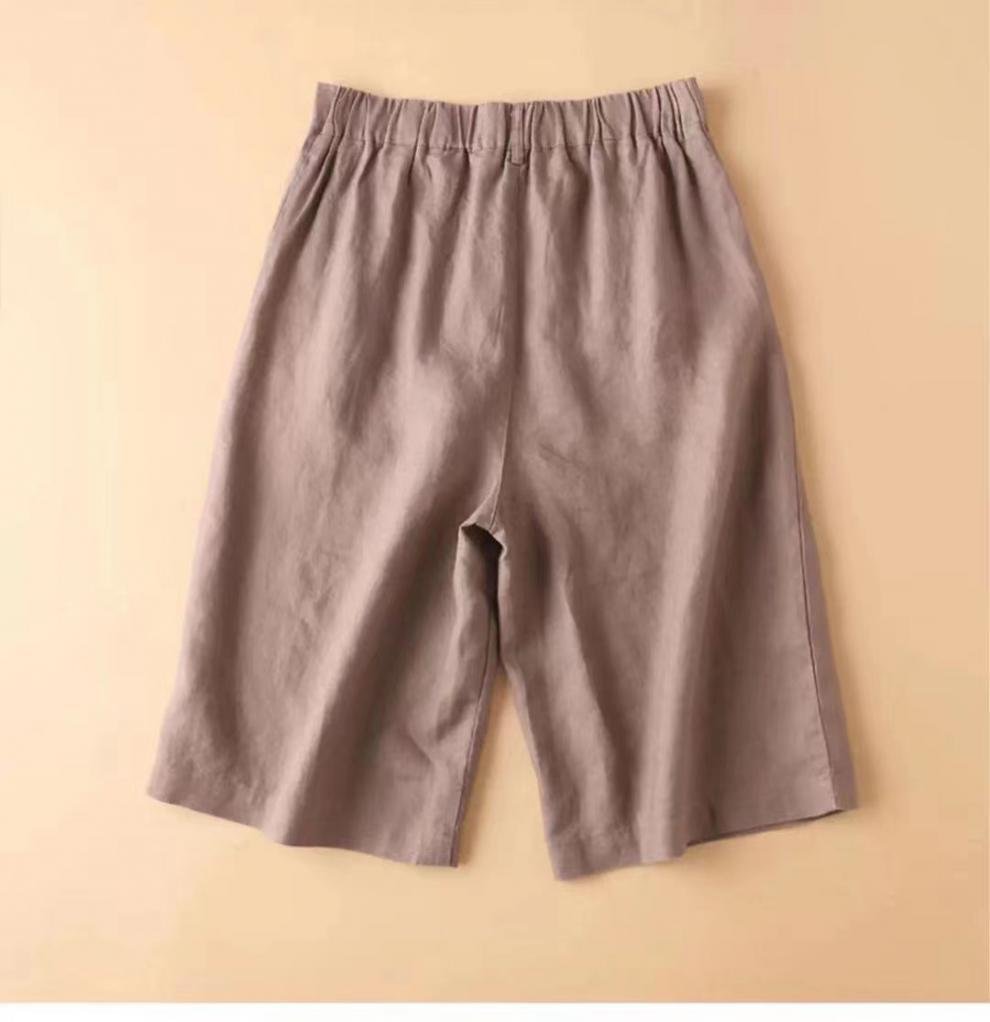レディース パンツ ゆったり ワイド コットン 綿 麻 春夏 カジュアル きれいめ レトロ 春 夏 スリム 上品 薄手 ハイウエスト ポリエステル