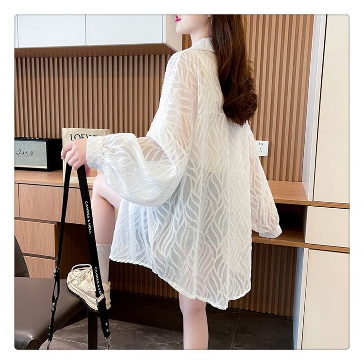 シャツ コート ジャケット 長袖 ゆったり 春夏 カジュアル 前開き 春 夏 ミモレ 薄手 ポリエステル