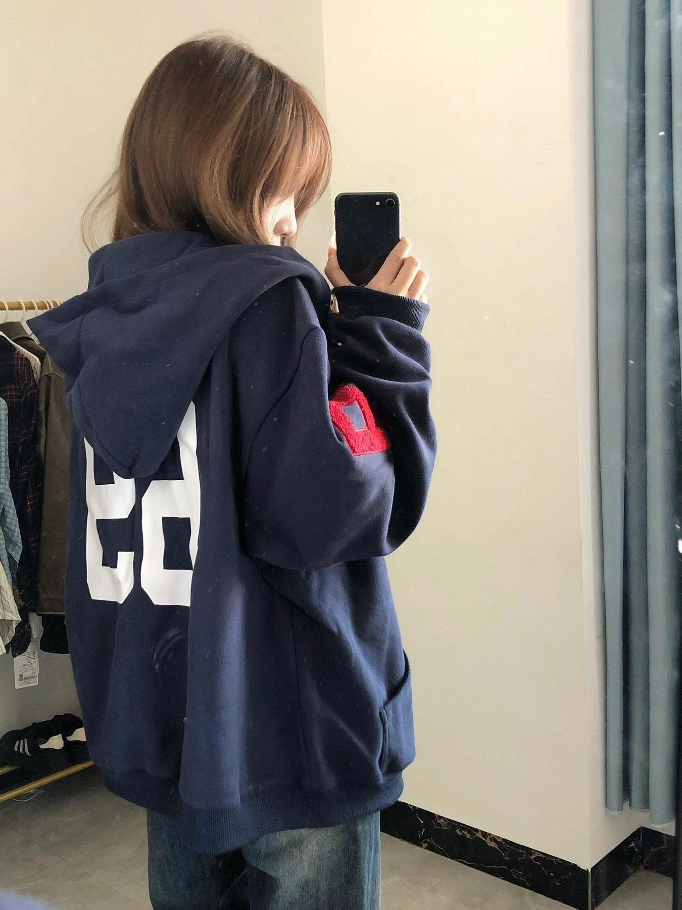 ジャケット パーカー 長袖 プリント ゆったり コットン 綿 春 秋冬 カジュアル 体型カバー 秋 冬 刺繍 ロング 薄手 スウェット フード