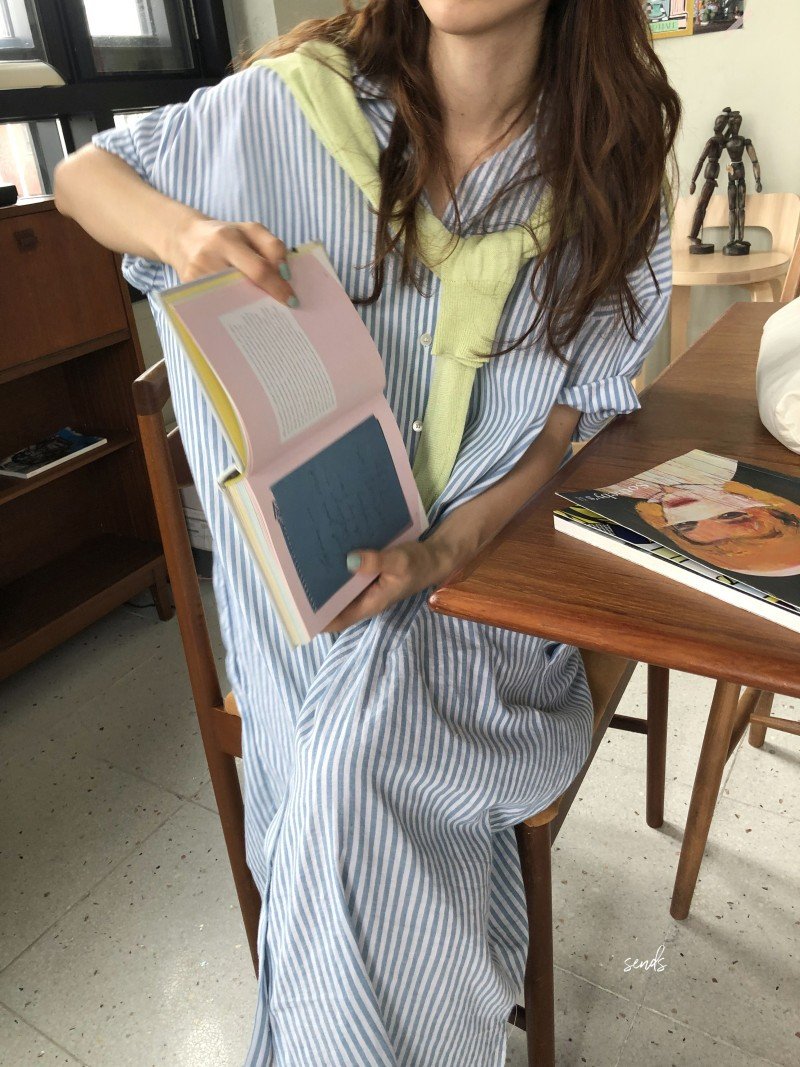 ワンピース 半袖 長袖 ボーダー ストライプ 春夏 きれいめ レトロ 通勤 春 夏 ロング 襟付き 切り替えデザイン