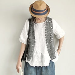レディース トップス ベスト 羽織 前開き 袖なし ノースリーブ ストレート Iライン フェミニン ストリート 刺繍 透け感 クロシェ 透かし編み かわいい 大人可愛い きれいめ シンプル カジュアル 上品 おしゃれ レトロ ガーリー 抜け感 ヴィンテージ アクティブ 春 夏 お出かけ リゾート 旅行 ビーチ 休日 カフェ フェス ランチ 重ね着 楽ちん 普段使い 着回し レイヤード トレンド 流行 定番 フリーサイズ ワンサイズ 白 ホワイト 黒 ブラック 茶色 ブラウン ベージュ カーキ キャメル