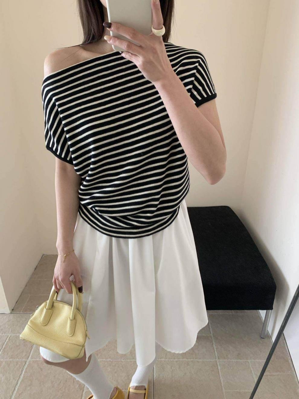 レディース トップス Tシャツ ニット 半袖 長袖 ボーダー ストライプ 無地 ゆったり 春夏 きれいめ 通勤 オフィス 体型カバー 春 夏 ラウンドネック シンプル シャツ 薄手 オフショルダー プルオーバー ストレッチ レギュラー