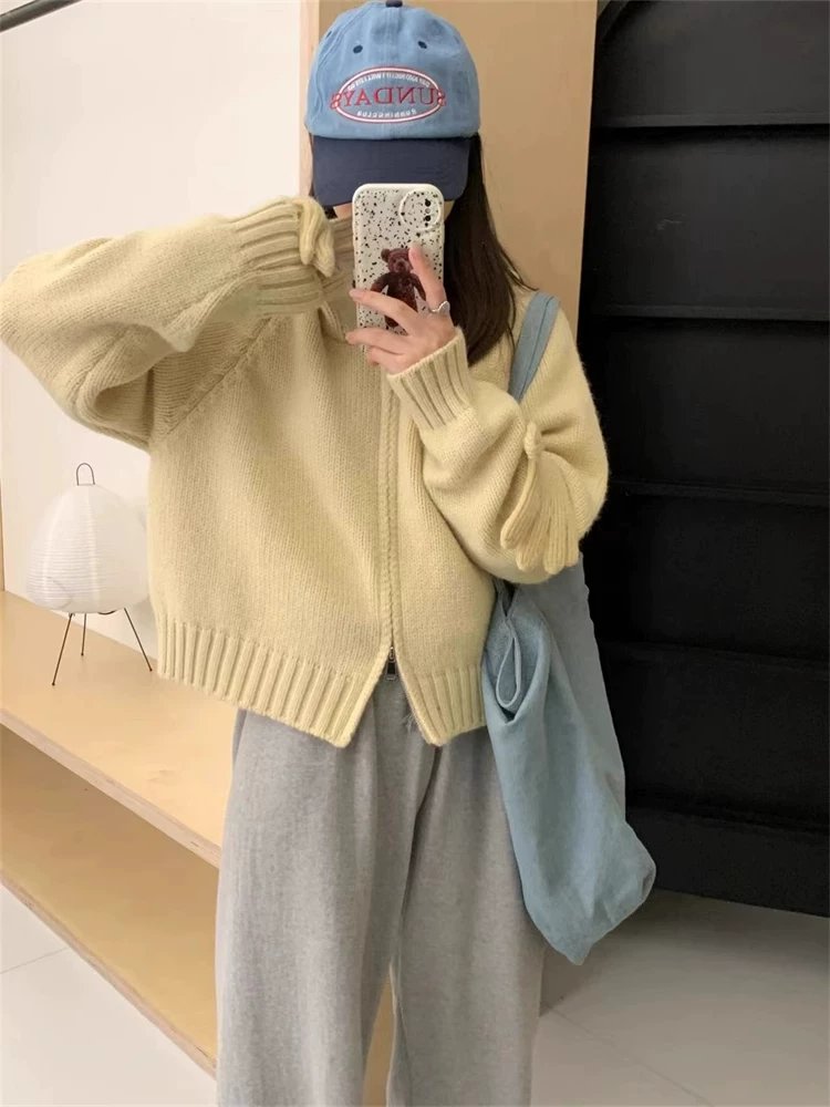 レディース ニット カーディガン コート 長袖 ゆったり 秋冬 秋 体型カバー ミニ 膝丈 ジャケット 冬 切り替えデザイン 厚手 セーター パーカー フード フェミニン アウター ボタン ポリエステル