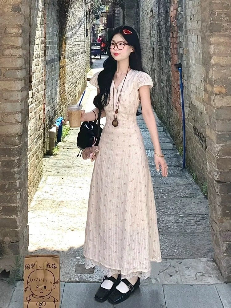 ワンピース ドレス 半袖 スリム 春夏 Vネック 春 夏 ロング タイト 切り替えデザイン 細身 ハイウエスト