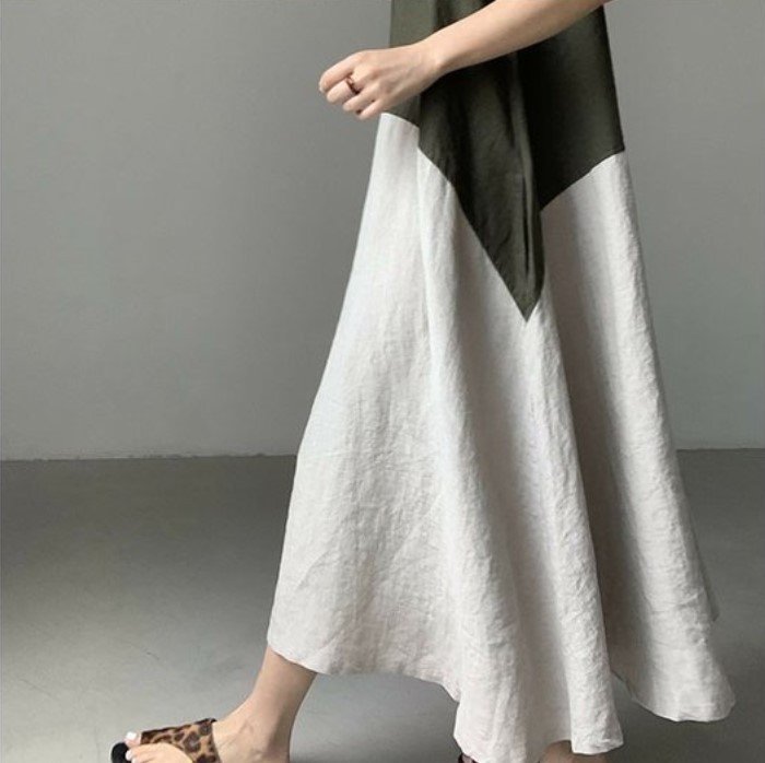 ドレス ノースリーブ 無地 春夏 袖なし 春 夏 膝上 ラウンドネック シンプル ロング シック