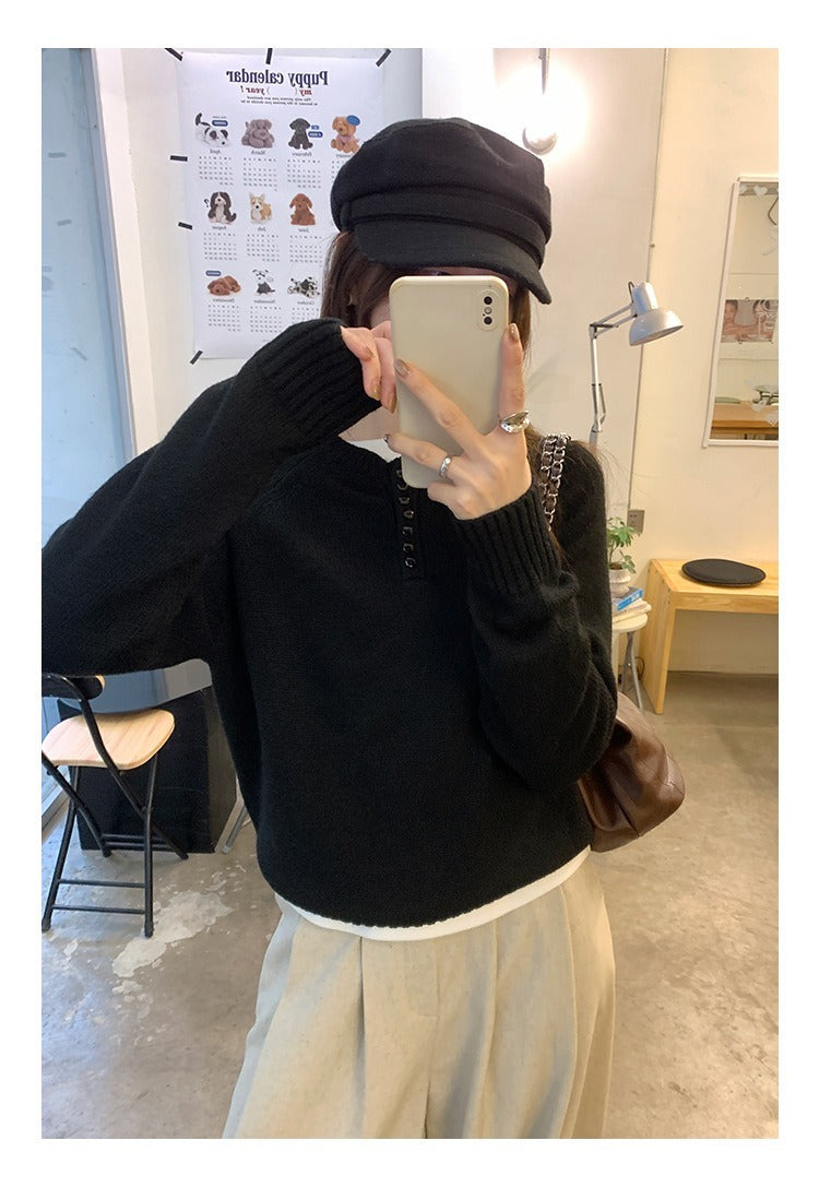レディース トップス ニット セーター プルオーバー ミディアム 長袖 ラグラン ラウンドネック ボタン かわいい 大人可愛い きれいめ シンプル カジュアル 上品 おしゃれ こなれ感 個性的 ベーシック ナチュラル 無地 春 秋 冬 ママ 通勤 学生 学校 通学 デート お出かけ 旅行 公園 女子会 休日 ショッピング お花見 合コン コンパ 婚活 モテ 清楚 定番 S M L 黒 グレー ベージュ ブルー ベーシックカラー 大人カラー