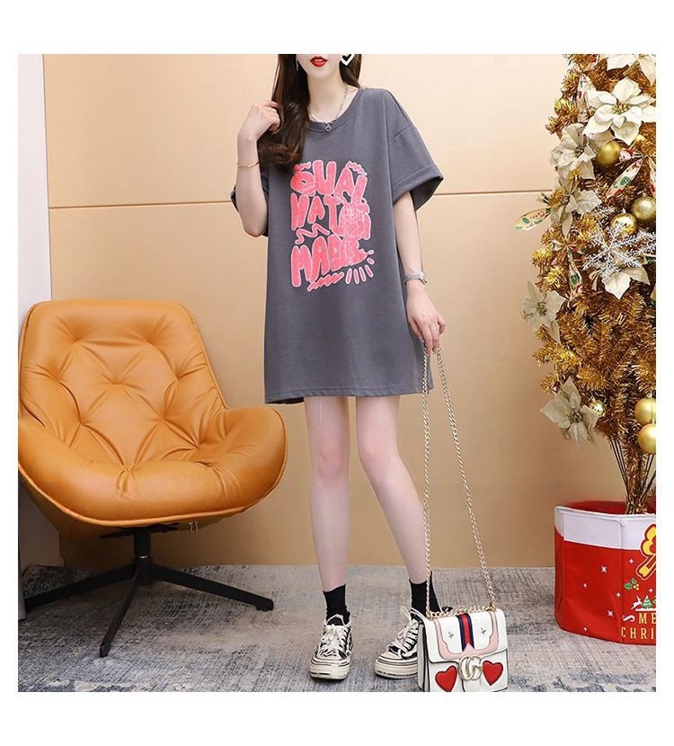 レディース トップス Tシャツ 半袖 ゆったり 春夏 カジュアル 大きいサイズ 春 夏 ラウンドネック ミモレ シャツ 丸襟 蝶
