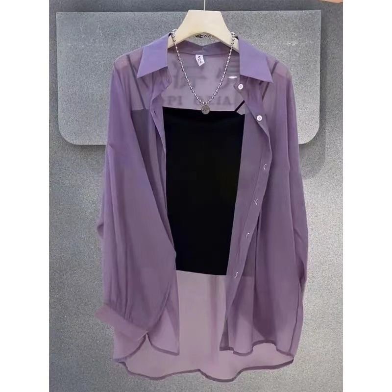 レディース シャツ ジャケット ノースリーブ 春夏 きれいめ 体型カバー 前開き 袖なし 春 夏 上品 シフォン 薄手 切り替えデザイン 襟付き ポリエステル