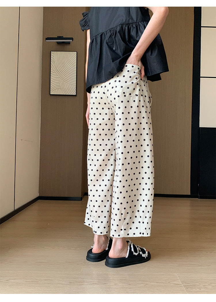 お腹切り替え ウエスト調整ゴム プレママ レディース パンツ ボトムス ワイドパンツ タックパンツ アンクル丈 ワイド フェミニン ハイウエスト ウエストゴム 切り替えデザイン ポケット かわいい 大人可愛い きれいめ シンプル カジュアル おしゃれ こなれ感 ガーリー キュート ナチュラル ドット柄 水玉 春 夏 マタニティ デート お出かけ 旅行 女子会 休日 ショッピング カフェ ランチ お家時間 楽ちん 普段使い 着回し M L XL 2XL 大きいサイズ ベージュ ベーシックカラー 春カラー