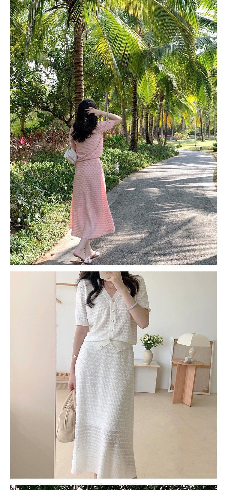 レディース ニット カーディガン スカート 半袖 ゆったり 春夏 体型カバー 春 夏 上品 セットアップ ポリエステル