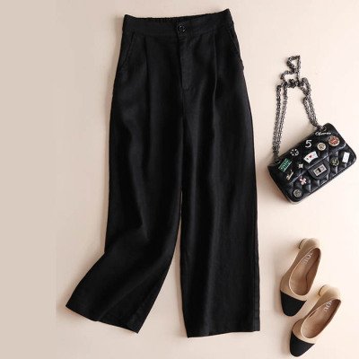 レディース パンツ ゆったり ワイド コットン 綿 リネン 夏 カジュアル きれいめ 通勤 学生 上品 ワイドパンツ 麻
