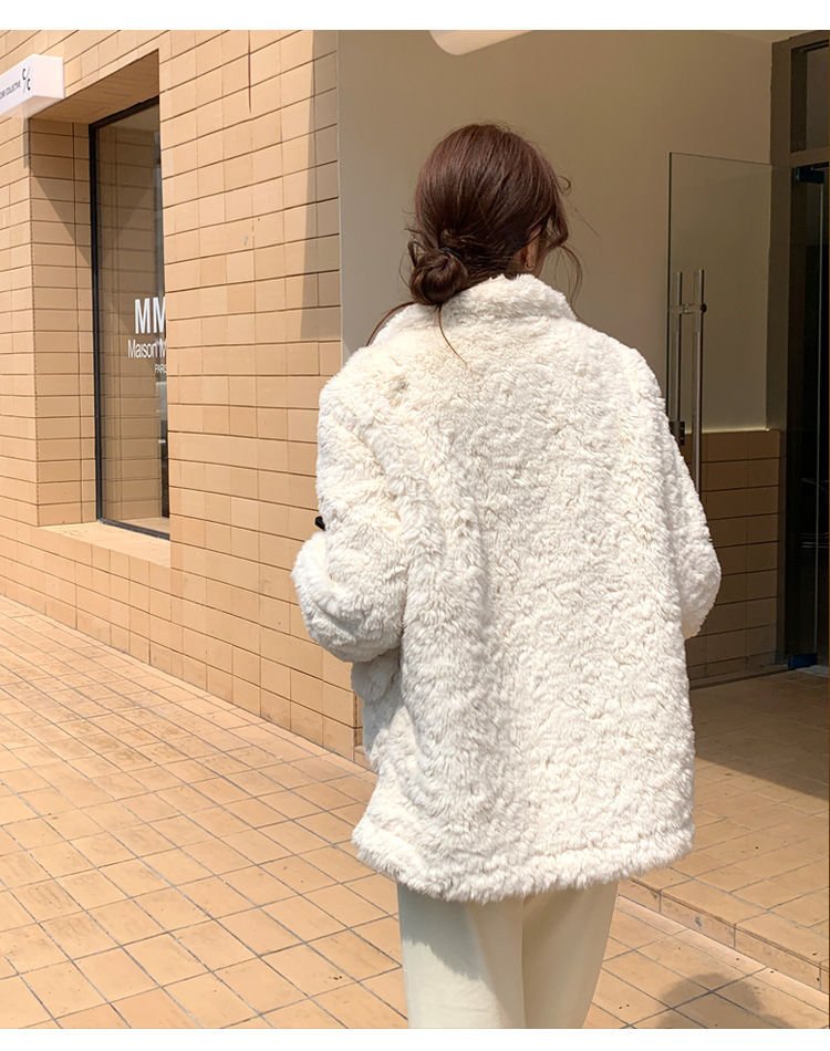 レディース コート 長袖 ゆったり 秋冬 秋 膝丈 冬 おしゃれ ファー フェイクファー ウール スタンドカラー ボタン