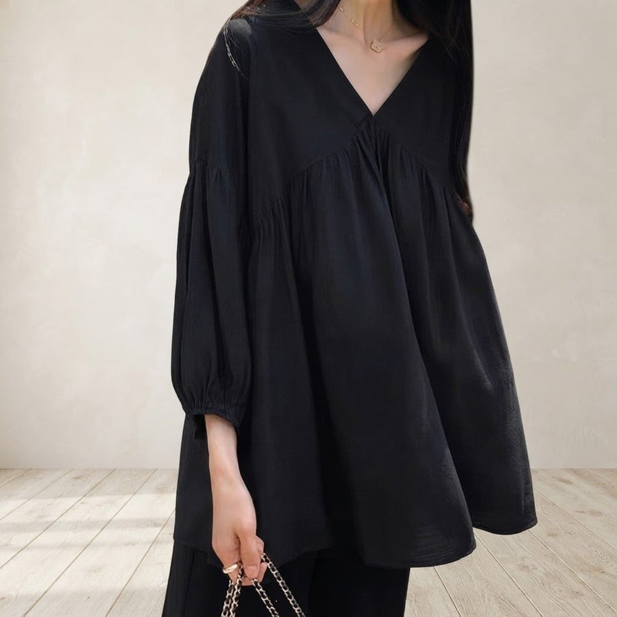 シャツ ノースリーブ ゆったり 春夏 きれいめ 韓国風 前開き 袖なし Vネック 春 夏 上品 バルーン インナー