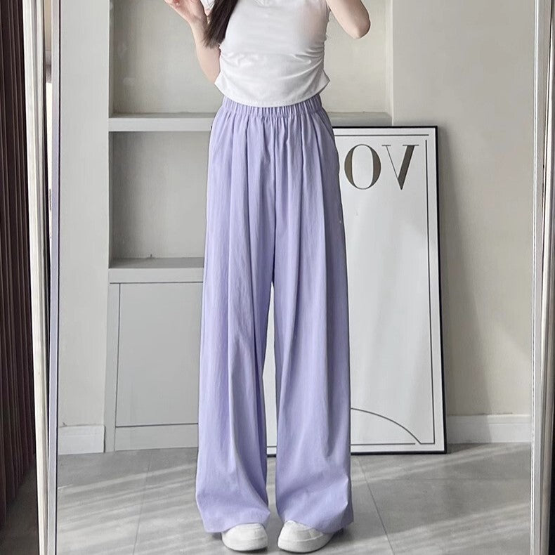 レディース パンツ ボトムス ロングパンツ ワイドパンツ ロング ワイド ストレート Iライン 裾ワイド ポケット ハイウエスト ウエストゴム 薄手 大人可愛い おしゃれ かっこいい こなれ感 ラフ 個性的 主役級 存在感 無地 春 夏 秋 冬 オールシーズン ママ ビジネス デート お出かけ お泊まり 旅行 ジム 公園 女子会 韓国 オルチャン 楽ちん 体型カバー 普段使い インスタ映え S M L XL 大きいサイズ ゆったり ゆる 黒 ブラック グレー ワインレッド