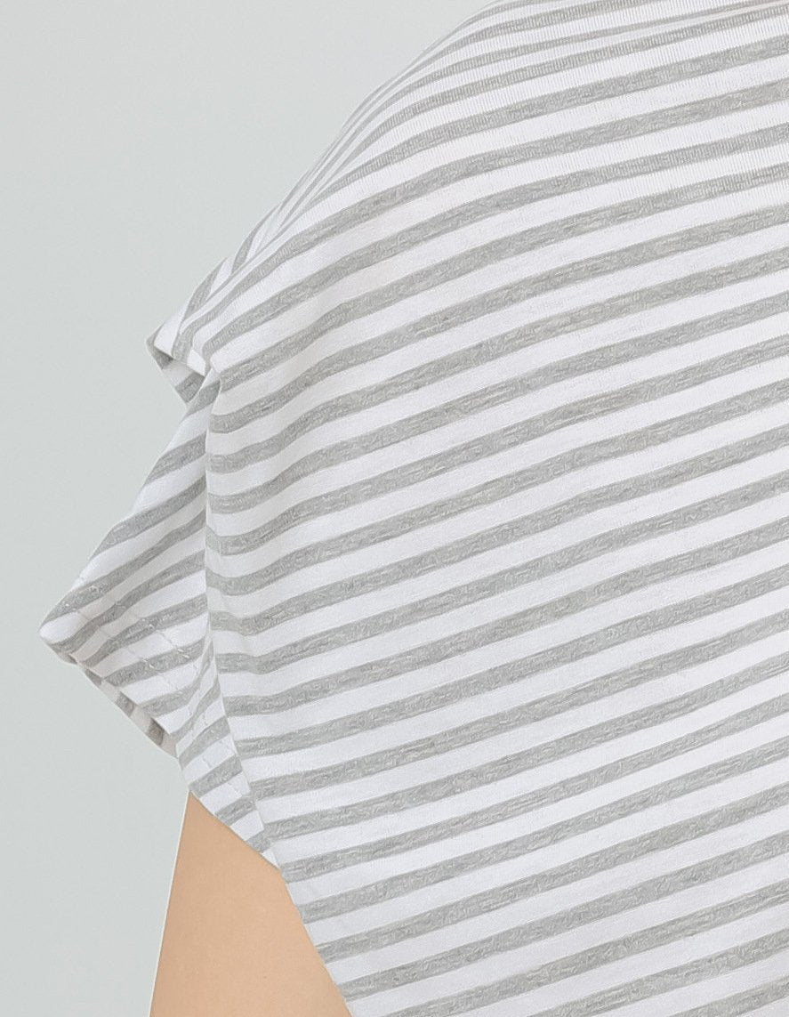 レディース トップス Tシャツ ニット 半袖 ボーダー ストライプ チェック柄 ゆったり コットン 綿 夏 体型カバー 春夏 膝丈 ラウンドネック シャツ