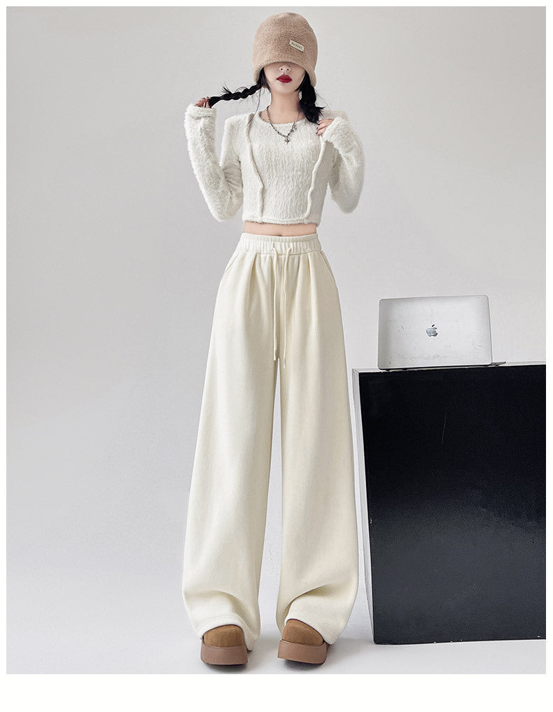 レディース パンツ ボトムス 裏起毛 ロングパンツ ワイドパンツ ロング ワイド ストレート ストリート ハイウエスト ウエストゴム ドロスト アメカジ かわいい 大人可愛い シンプル カジュアル おしゃれ こなれ感 ボーイッシュ ルーズ 抜け感 ベーシック 無地 秋 冬 ママ 学生 学校 通学 デート お出かけ アウトドア イベント 旅行 公園 女子会 休日 ライブ コンパ カフェ 韓国 コーデ 防寒 体型カバー 脚長 普段使い 着回し M L XL ホワイト ブラック ブラウン グレー ピンク レッド